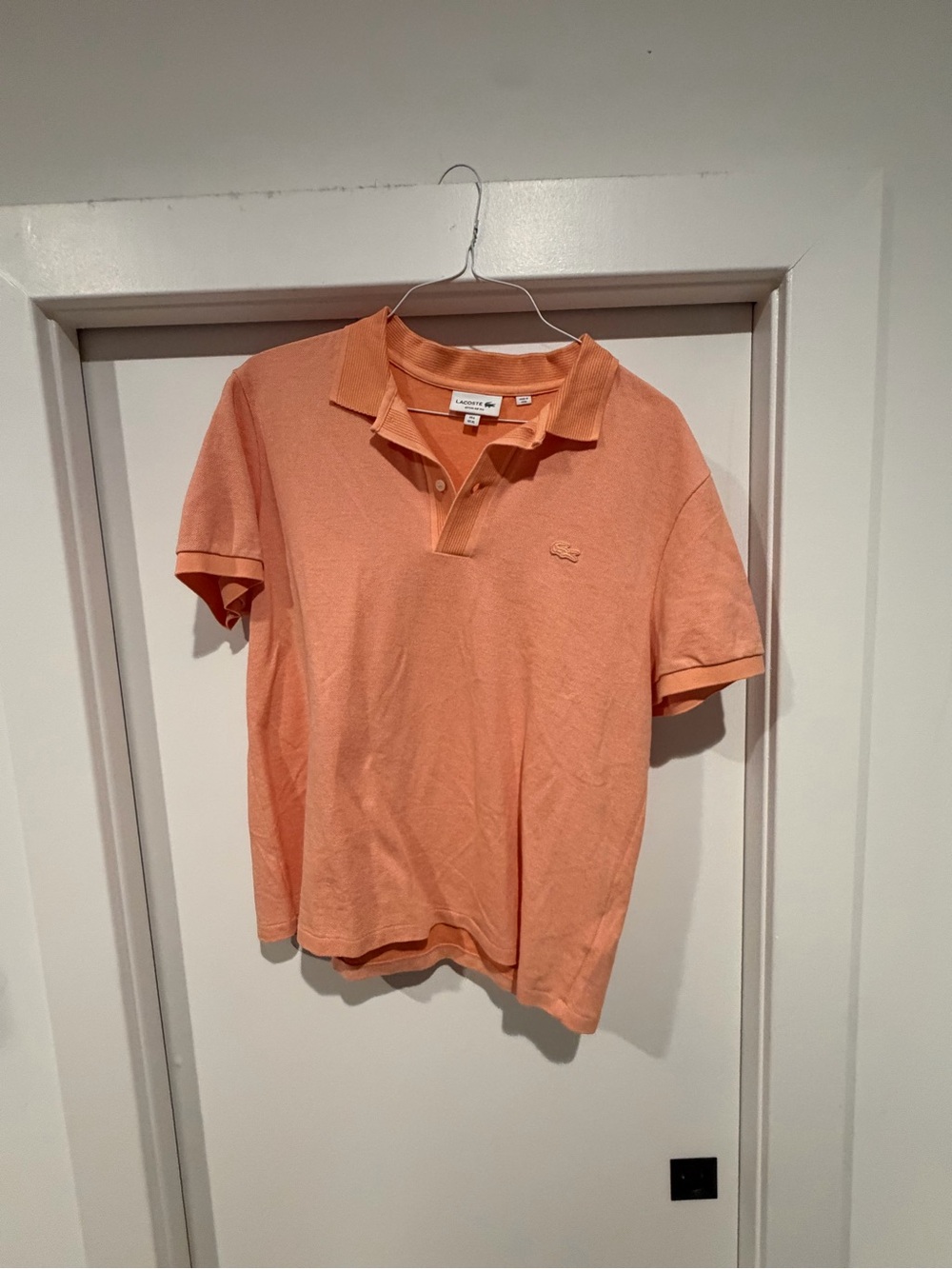 Lacoste Men's Coral-Orange Short Sleeve Polo
